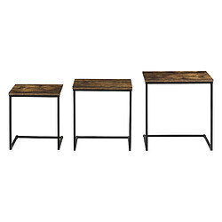 Lot de 3 Tables Gigognes Tjörn Effet bois foncé [en.casa] pas cher