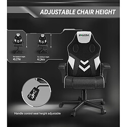 Avis Chaise Gaming - Chaise de jeu, chaises de jeu vidéo Rattantree, chaises d'ordinateur, chaise ergonomique à hauteur réglable, chaise de course, chaise en cuir, chaise de jeu PC, blanc