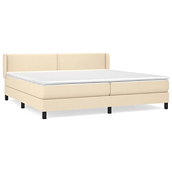 Maison Chic Structures de lit + matelas,Lit à sommier tapissier avec matelas Crème 200x200 cm Tissu -MN17790