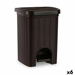 Poubelle à pédale Stefanplast Elegance Marron Plastique 6 L 20,5 x 28 x 20,5 cm (6 Unités)