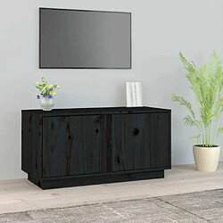 Maison Chic Meuble TV scandinave - Banc TV pour salon Noir 80x35x40,5 cm Bois de pin massif -MN77470