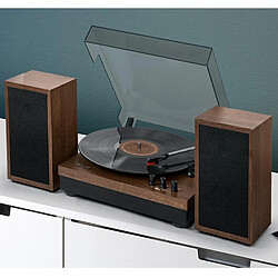 Platine vinyle stéréo 3 vitesses 33/45/78t avec bluetooth effet bois - MT-108BT - MUSE