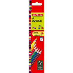 herlitz Crayons de couleur triangulaires, étui carton de 6 ()