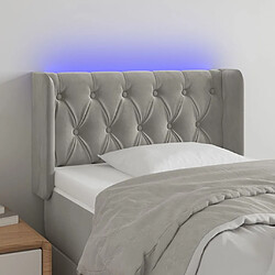 Maison Chic Tête de lit scandinave à LED,meuble de chambre Gris clair 83x16x78/88 cm Velours -MN92333