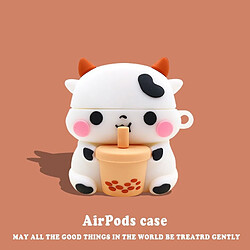 GUPBOO Airpods Coque Housse Étui Protecteur Compatible pour AirPods 3-dessin animé mignon vache thé au lait