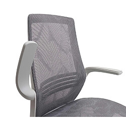 Decoshop26 Chaise de bureau ergonomique dossier en forme de S avec accoudoirs rabattable en maille gris 04_0006221 pas cher