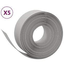 vidaXL Bordures de jardin 5 pcs gris 10 m 20 cm polyéthylène