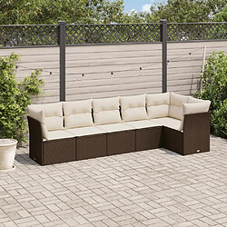 vidaXL Salon de jardin avec coussins 6 pcs marron résine tressée