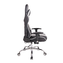 Avis Decoshop26 Fauteuil de bureau gamer design sportif fonction de massage chauffant avec coussins en PVC noir / blanc 10_0002529