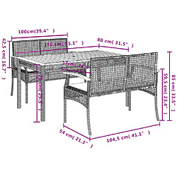 vidaXL Ensemble à manger de jardin avec coussins 3 pcs Noir pas cher