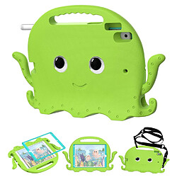 Coque en TPU pieuvre mignonne, eva, shockproof avec bandoulière et fente pour stylo vert pour votre iPad Pro 10.5-pouces (2017)/Air 10.5 pouces (2019)/10.2 (2020)/(2019)/(2021)