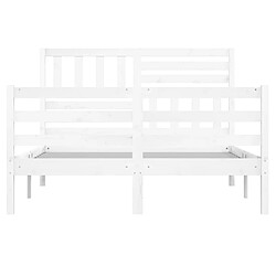 Acheter Maison Chic Lit adulte - Lit simple Cadre de lit,Structure du lit Contemporain Blanc Bois massif 120x200 cm -MN29704