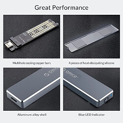 Avis Universal Coque SSD grise pour NVMe PCIe NGFF SATA clé M/B Disque SSD M.2 à USB type C 3.1 avec câble