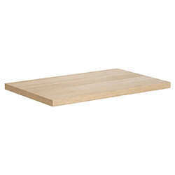 Vente-Unique Meuble sous vasque avec niche de rangement et planche - 80 cm - Placage chêne - COSMOTI pas cher