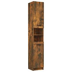 Maison Chic Armoire de bain,Meuble de rangement de salle de bain,Meuble haut Chêne fumé 32x34x188,5 cm Bois d'ingénierie -GKD471802