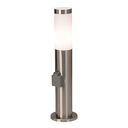 Brilliant (Lighting) CHORUS-Borne d'extérieur avec Prise secteur Inox H46cm inox satiné Brilliant