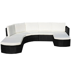 Maison Chic Salon de jardin 4 pcs + coussins - Mobilier/Meubles de jardin - Table et chaises d'extérieur résine tressée noir -MN55956