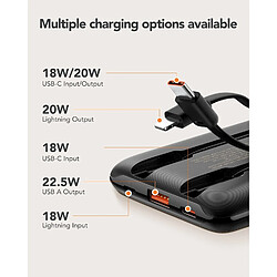 Avis SANAG Petite Batterie Externe 10,000 Mah Avec Câbles Intégrés Chargeur Rapide, Mini Power Bank Usb C Voyage Essentiels Chargeur Portable Pour Samsung/Google/Iphone 16/15/14/13, Noir Foncé