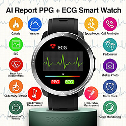 Universal Smartwatch ECG Artificial Intelligence Report Heart Rate Monitoring IP67 Weather Temperature Monitoring Fitness Tracker Smartwatch Men | Smartwatches (Silver)