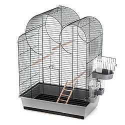 Duvoplus Cage à oiseaux avec accessoires Eliza 54x34x75cm Gris et noir