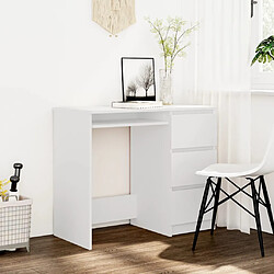 vidaXL Bureau Blanc 90x45x76 cm Bois d’ingénierie