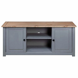 Maison Chic Meuble TV scandinave - Banc TV pour salon Gris 120x40x50 cm Bois de pin massif Gamme Panama -MN56282 pas cher