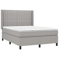 Avis Maison Chic Lit Adulte - Lit simple Lit à sommier tapissier avec matelas moelleux - Meuble de Chambre - Gris clair 140x190cm Tissu -MN85247