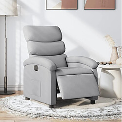 vidaXL Fauteuil inclinable électrique Gris clair Tissu