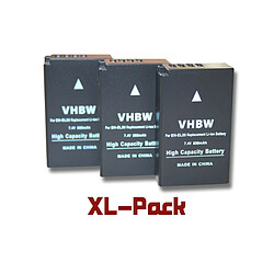 vhbw 3x Batteries remplacement pour Nikon EN-EL20, EN-EL20a pour appareil photo APRN (850mAh, 7,4V, Li-ion)