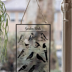 Nature Prints Tableau en verre oiseaux du jardin.