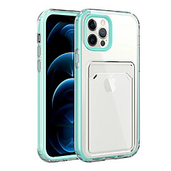 Coque en TPU anti-chute, antichoc, transparent avec porte-cartes menthe verte pour votre Apple iPhone 13 6.1 pouces