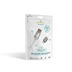 Avis Greene Câble Lightning MFI vers USB 2.0 avec Attache Charge et Synchronisation 2,5m Blanc