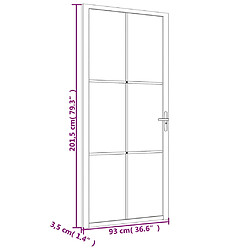 vidaXL Porte intérieure 93x201,5 cm Blanc Verre ESG et aluminium pas cher