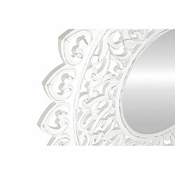 Miroir mural DKD Home Decor Verre Blanc Mandala Bois MDF Décapé (90 x 2,5 x 90 cm)