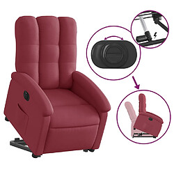 Acheter vidaXL Fauteuil inclinable électrique rouge bordeaux tissu