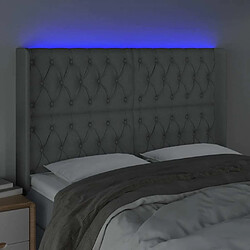 Acheter Maison Chic Tête de lit scandinave à LED,meuble de chambre Gris clair 147x16x118/128 cm Tissu -MN75873