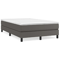 vidaXL Sommier à lattes de lit avec matelas Gris 120x200 cm Similicuir