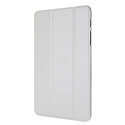 Etui en PU Texture de soie avec support tri-pliure blanc pour votre Samsung Galaxy Tab A7 Lite 8.7 pouces