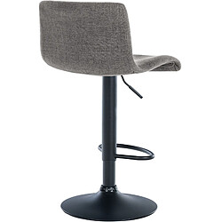 Decoshop26 Tabouret de bar x1 design simple avec repose-pieds en tissu gris clair pieds en métal noir 10_0004558 pas cher