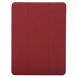 Wewoo Smart Cover rouge pour iPad 9.7 2018 et 9.7 pouces 2017, avec support à trois plis fentes Etui de texture en tissu stylo