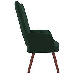 Avis vidaXL Chaise de relaxation Vert foncé Velours