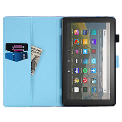 Etui en PU anti-chute, antichoc, fermeture magnétique avec support et porte-cartes pour Amazon Fire HD 8 (2016)/(2017)/(2018) - fleur rose