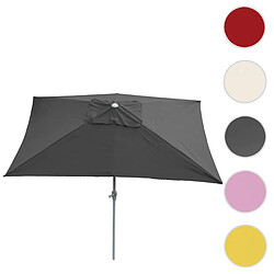 Mendler Parasol N 23, Parasol de jardin, 2x3m, rectangulaire, inclinable, Polyester/Alu 4,5kg ~ anthracite