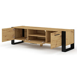 Bestmobilier Donnely - meuble tv - bois et noir - 160 cm