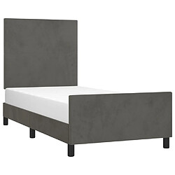 Avis Maison Chic Lit adulte - Cadre Structure de lit avec tête de lit Contemporain Gris foncé 100x200 cm Velours -MN82040