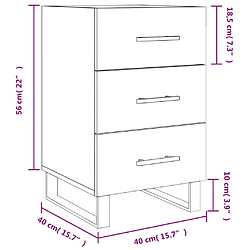 vidaXL Table de chevet chêne marron 40x40x66 cm bois d'ingénierie pas cher