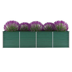 Maison Chic Jardinière,Lit surélevé de jardin - Bac à fleurs - pot de fleur Acier galvanisé 320x80x77 cm Vert -GKD65945