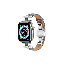 Eko Bracelet pour Apple Watch 38/40/41mm en cuir à boucle déployante Gris