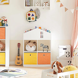 SoBuy KMB49-W Meuble de Rangement pour Livres et Jouets pour Enfant, Mini Bibliothèque en Forme de Maison