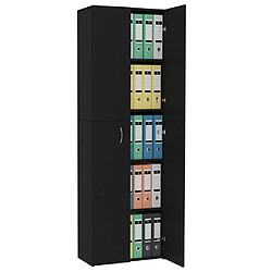 Avis vidaXL Armoire de bureau Noir 60x32x190 cm Bois d'ingénierie